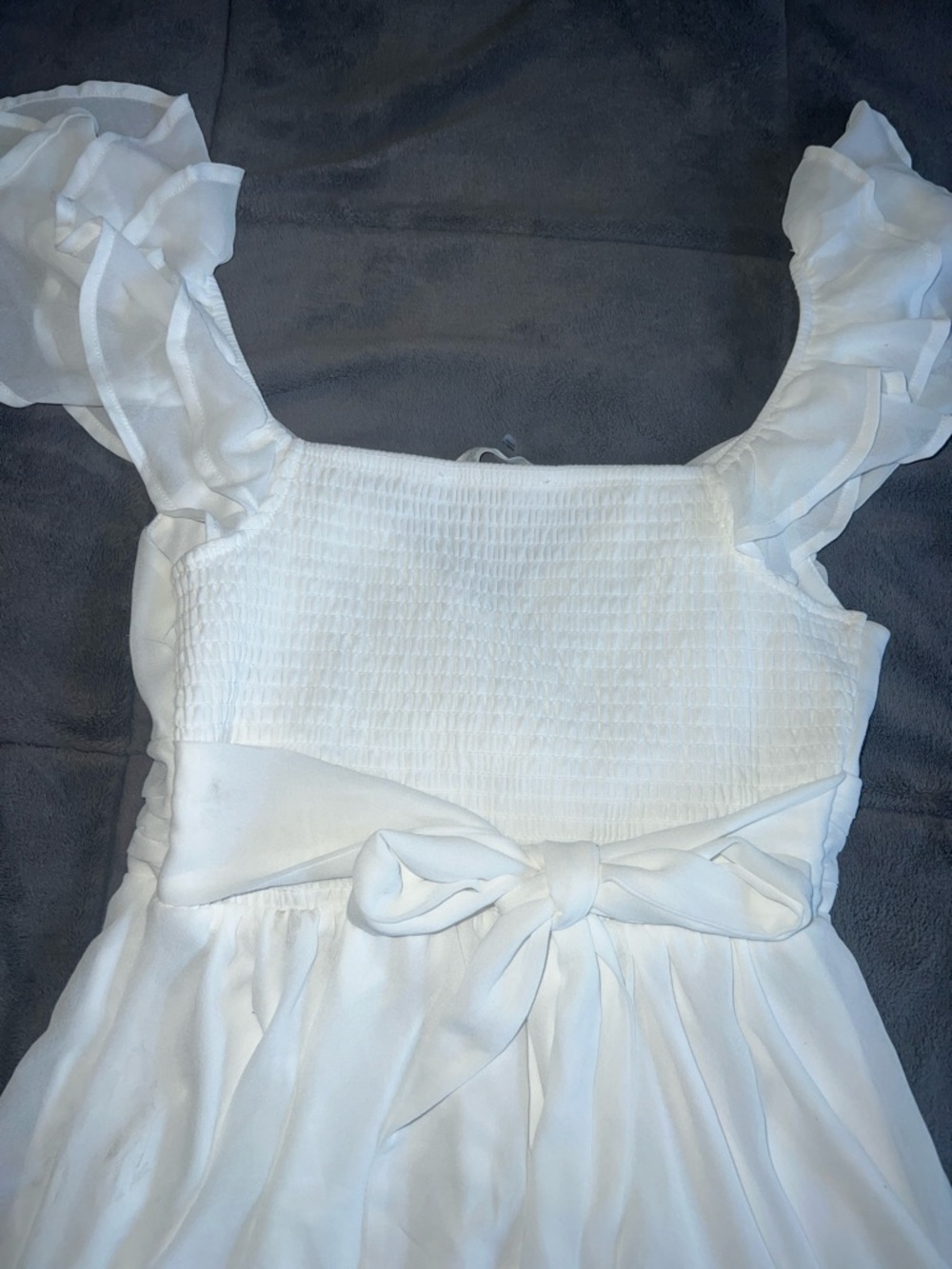 Altar'd State White Ruffled Chiffon Party Dress/Romper - Picture 5 of 5